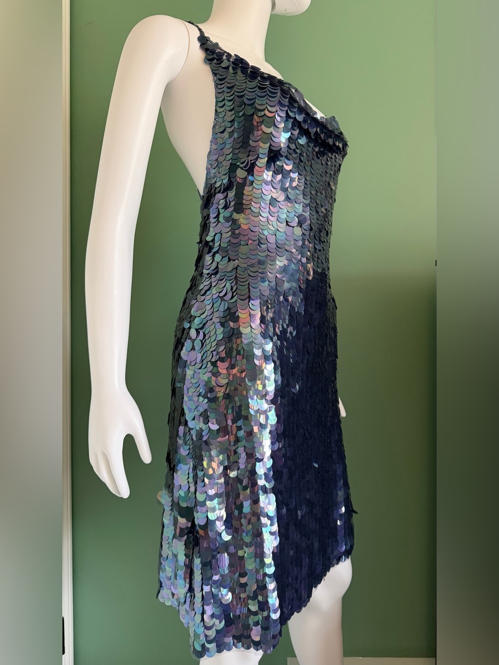 Betsey Johnson Vintage Iridescent Multi-Sequin Slip Dress - Picture 6 of 15